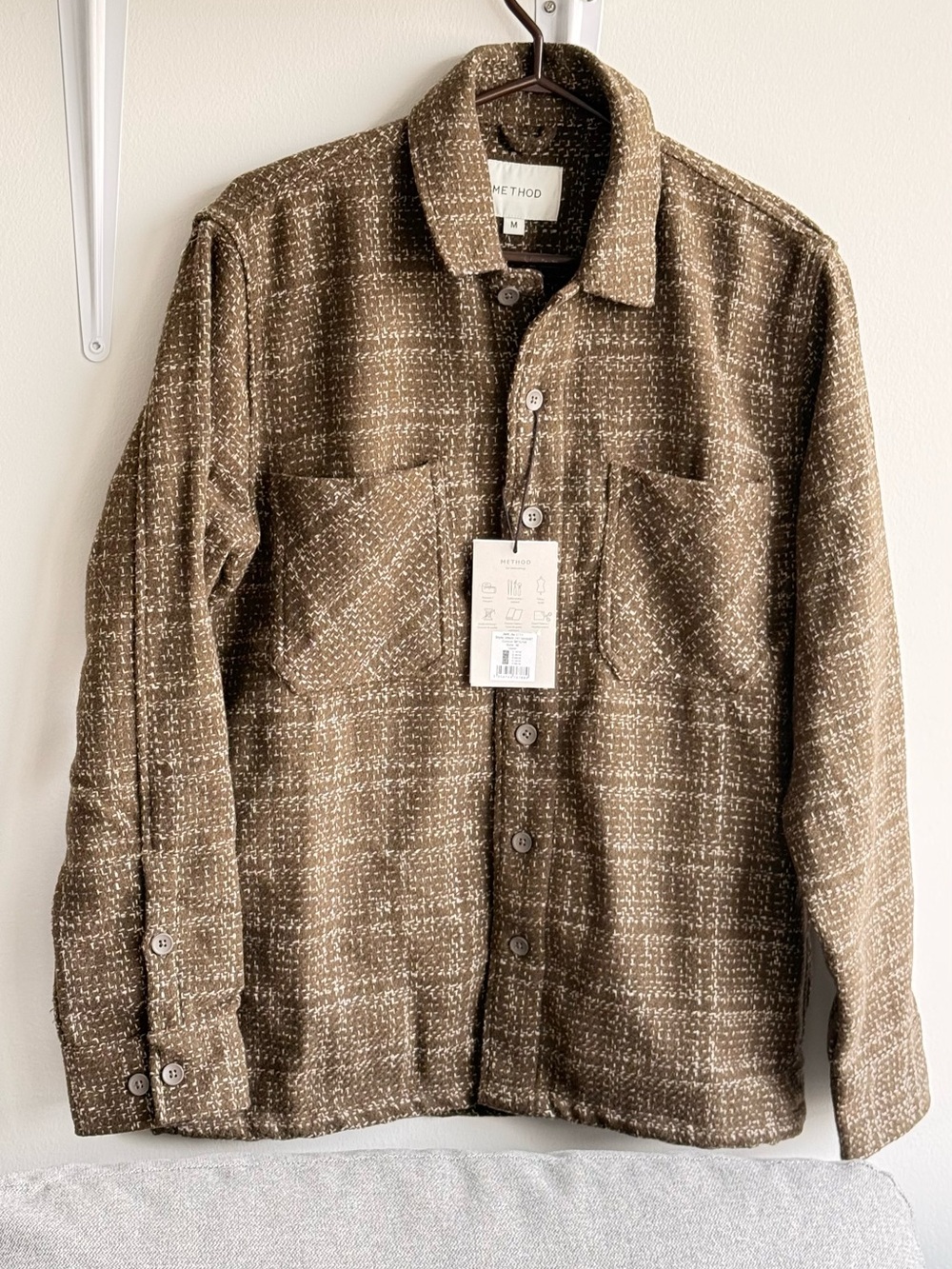 NWT Method Denver 2-Pkt Overshirt - Mocha Brown - Size Medium- Men